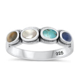 Sterling Silver Multicolor Ring