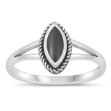 Sterling Silver Black Agate Cocktail Ring