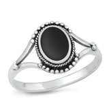 Sterling Silver Black Agate Cocktail Ring