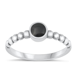 Sterling Silver Black Agate Ring