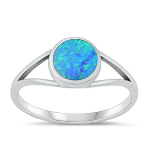 Sterling Silver Blue Lab Opal Ring