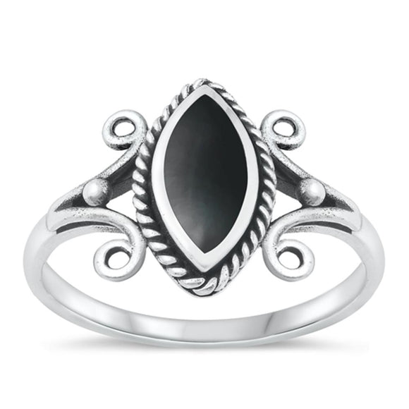 Sterling Silver Black Agate Ring