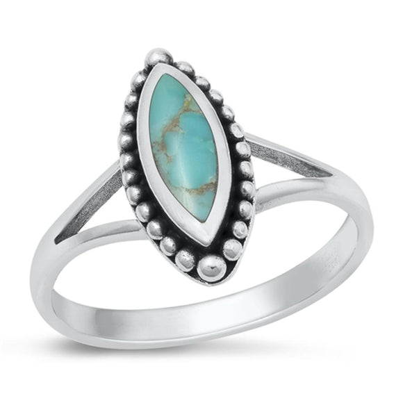 Sterling Silver Turquoise Bali Ring