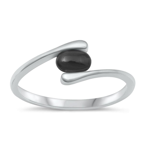 Sterling Silver Black Agate Ring