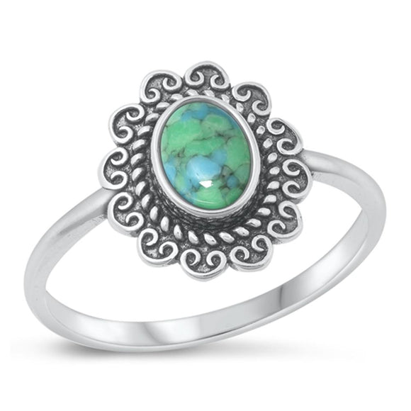 Sterling Silver Turquoise Heart Ring