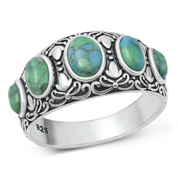 Sterling Silver Bali Turquoise Ring