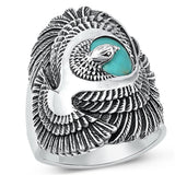 Sterling Silver Turquoise Eagle Ring