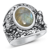 Sterling Silver Dragon Labradorite Ring