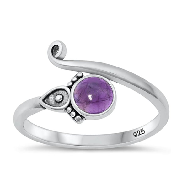 Sterling Silver Bali Amethyst Ring