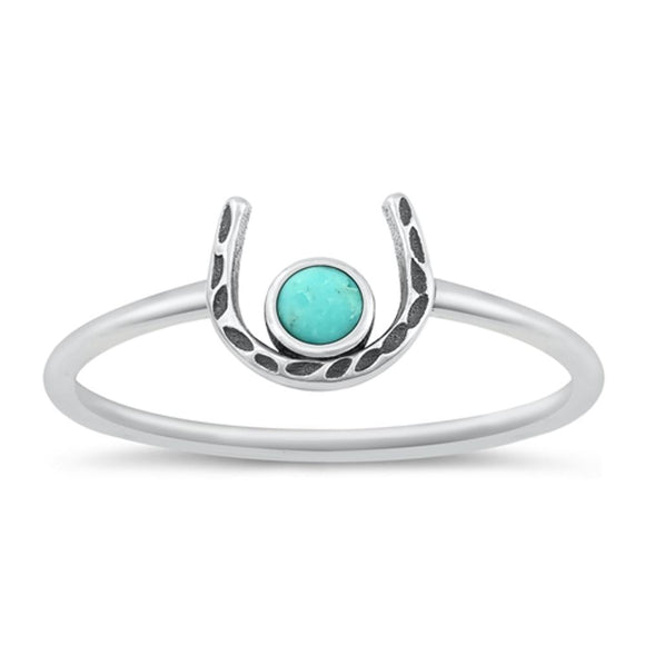 Sterling Silver Turquoise Horseshoe Ring