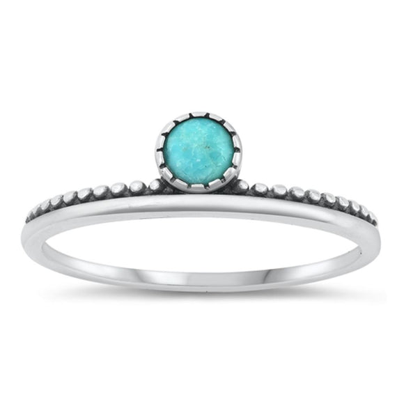 Sterling Silver Turquoise Bali Ring