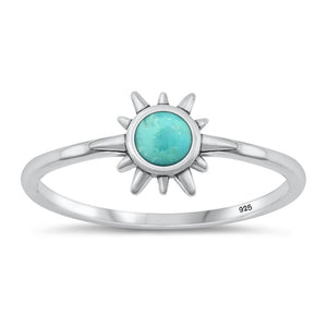 Sterling Silver Turquoise Sun Ring