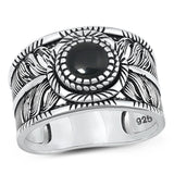 Sterling Silver Black Agate Bali Cocktail Ring