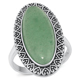 Sterling Silver Genuine Jade Ring