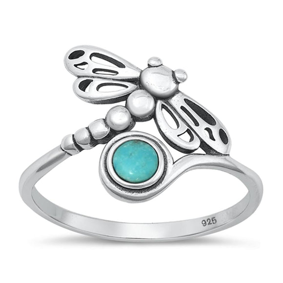 Sterling Silver Turquoise Dragonfly Ring