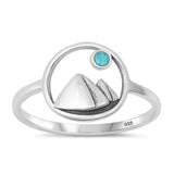 Sterling Silver Turquoise Mountains Ring