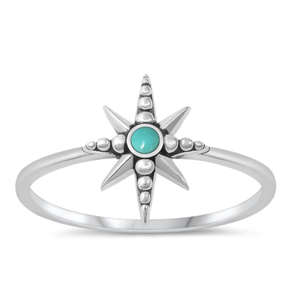 Sterling Silver Turquoise Star Ring