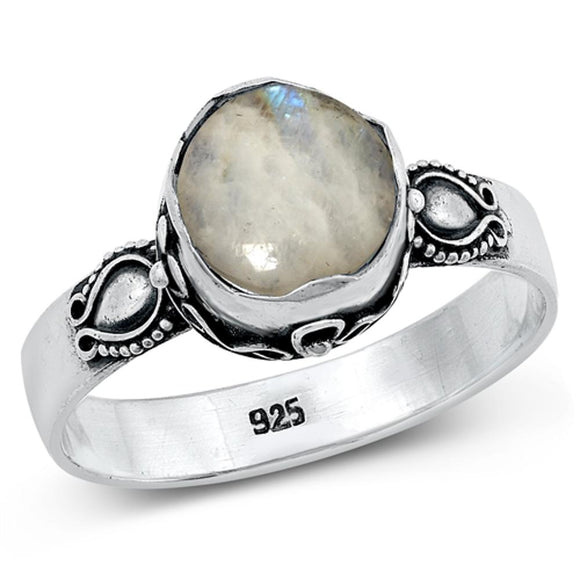 Sterling Silver Bali Moonstone Ring