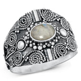 Sterling Silver Moonstone Bail Ring