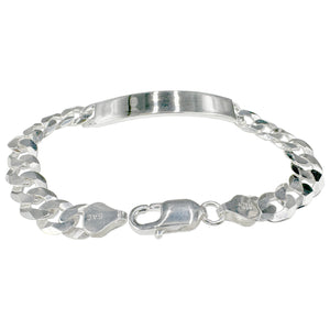 Curb ID 220 - 8.8mm - Sterling Silver Flat Curb ID Bracelet