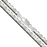 Serpentine Flat 200 - 5.9mm - Sterling Silver Serpentine Chain Necklace