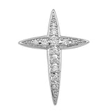 Fancy Pointed Cross Pendant Clear Simulated CZ .925 Sterling Silver Star Charm