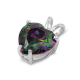 Pendant Simple Promise Heart Rainbow Simulated Topaz .925 Sterling Silver Charm