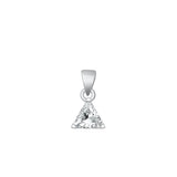 Sterling Silver Beautiful Clear CZ Pendant Triangle Fashion Charm 925 New