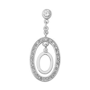 Sterling Silver Wholesale Clear CZ Pendant Vintage Oval Charm 925 New