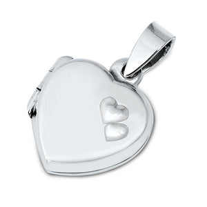 Sterling Silver High Polish Promise Heart Locket Pendant Love Cute Charm 925 New