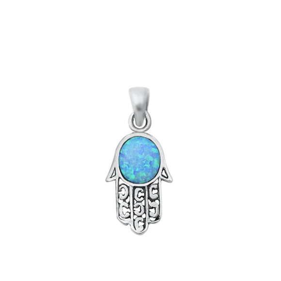 Sterling Silver Hamsa Pendant Hand of God Filigree Swirl Cutout Unique Charm 925