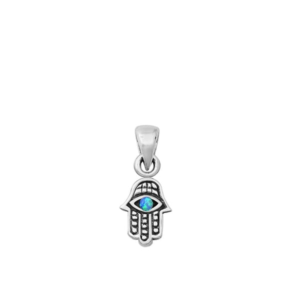 Sterling Silver Ornate Hamsa Pendant Hand of God Evil Eye Unique Charm 925 New