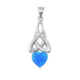 Sterling Silver Wholesale Blue Synthetic Opal Pendant Celtic Knot Charm 925 New