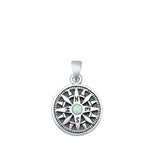 Sterling Silver Unique White Synthetic Opal Pendant Compass Charm 925 New