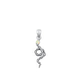 Sterling Silver Wholesale White Synthetic Opal Snake Pendant Polished Charm 925