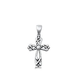 Twisted Celtic Knot Cross Pendant .925 Sterling Silver Overlapping Braided Charm