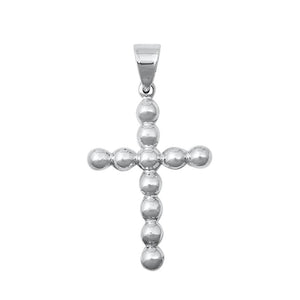 Sterling Silver Beautiful Beaded Cross Pendant Christian Faith Love Charm 925