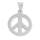 Peace Sign Pendant .925 Sterling Silver Chunky Bold Statement High Polish Charm