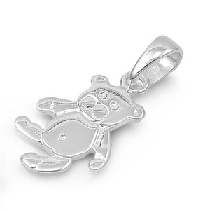 Cute Teddy Bear Pendant .925 Sterling Silver Baby Child Nursery Toy Charm