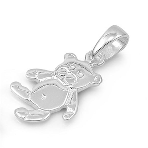 Cute Teddy Bear Pendant .925 Sterling Silver Baby Child Nursery Toy Charm