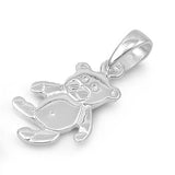 Cute Teddy Bear Pendant .925 Sterling Silver Baby Child Nursery Toy Charm