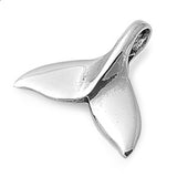 High Polish Shiny Whale Tail Pendant .925 Sterling Silver Siren Ocean Charm