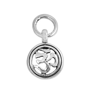 Elegant Om Sign Pendant .925 Sterling Silver Simple Classic Cutout Open Charm