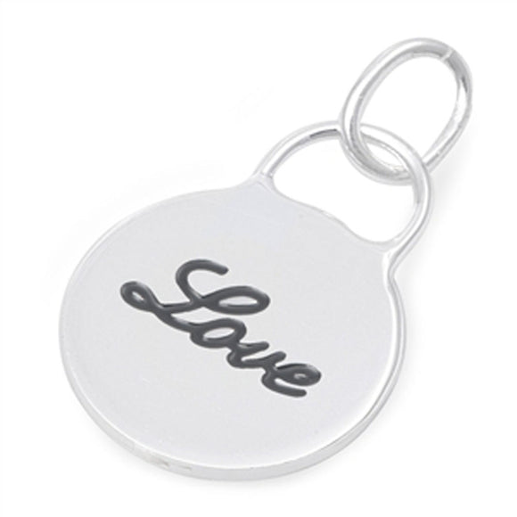 Simple Love Script Pendant .925 Sterling Silver Letters Promise Romantic Charm