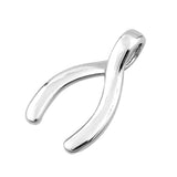 High Polish Wishbone Pendant .925 Sterling Silver Loop Knot Bone Charm