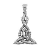 Trinity Celtic Double Snake Triquetra Pendant .925 Sterling Silver Serpent Charm