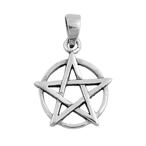 Star Pentagram Pendant .925 Sterling Silver Evil Devil Circle Knot Celtic Charm