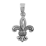 Flower Fleur De Lis Pendant .925 Sterling Silver Filigree Swirl Lily Charm