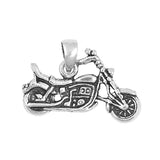 Sterling Silver Motorcycle Pendant Chopper Motor Bike Bicycle Street Charm 925