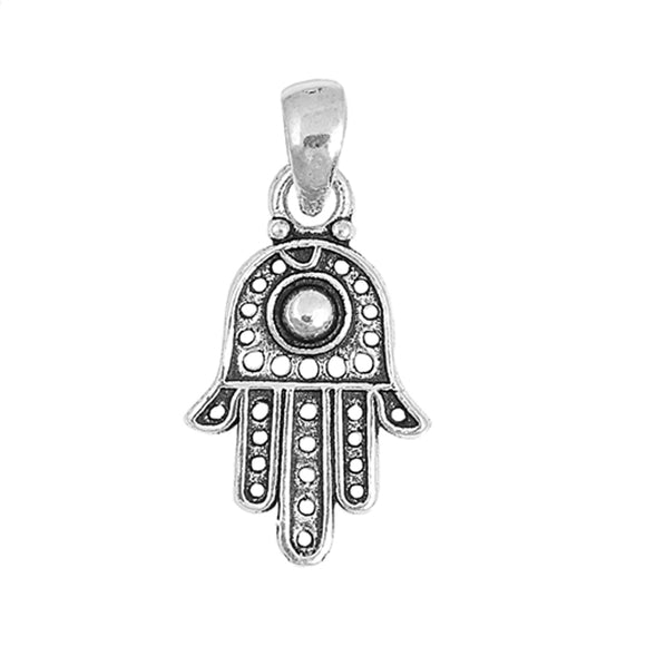 Sterling Silver Vintage Hamsa Pendant Hand of God Bali Style Boho Charm 925 New